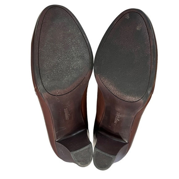 Easy Spirit “Eloize” Brown Leather Stacked Heels Size 8 Medium - Picture 7 of 14